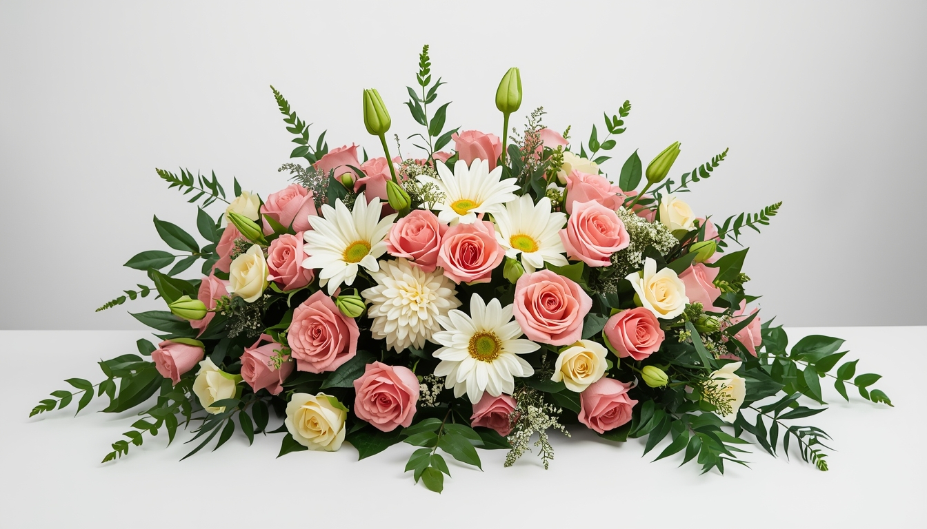 Respectful sympathy flower arrangement for memorial services